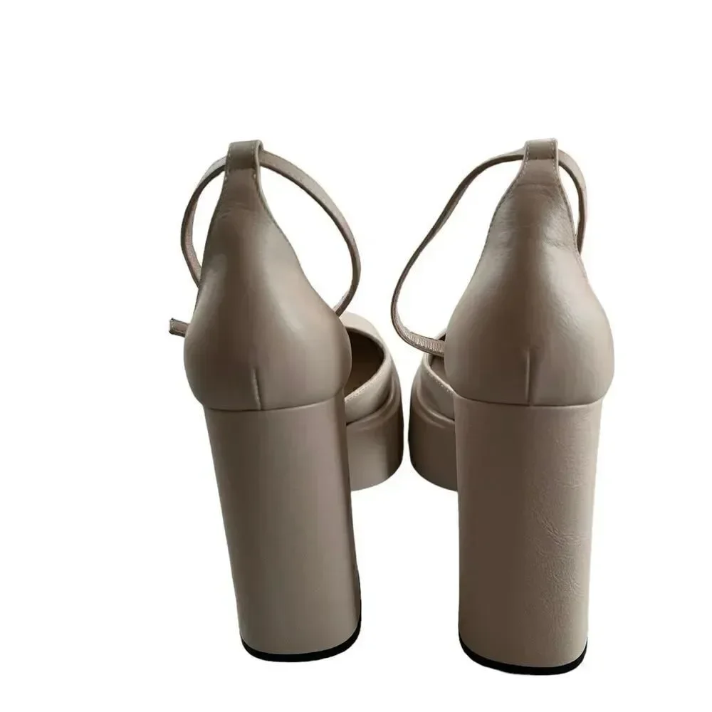 3juin Ambra closed-toe platform leather sandals 10